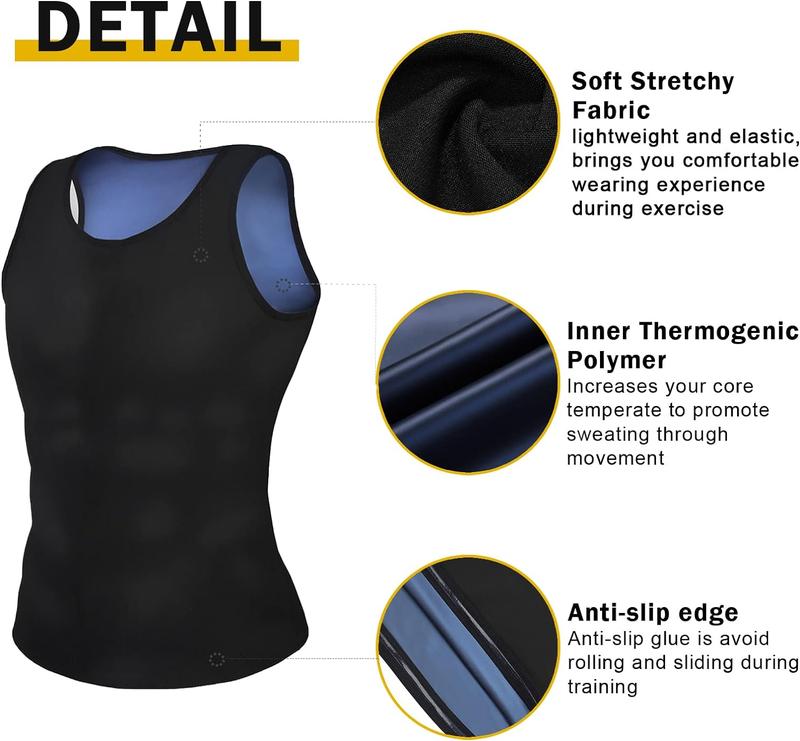 Sauna Suit Sweat Waist Trainer Vest for Men Sweat Workout Tank Top Shaper