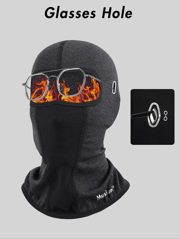 Full Face Mask, Windproof Winter Ski Mask with Glasses Hole, Warm Face Cover for Men & Women, Outdoor Sports Accessories for Skiing, Cycling, Snowboarding