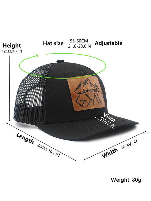 Mountain Design Baseball Cap, Casual Adjustable Mesh Breathable Trucker Hat for Men & Women, Outdoor Sports Hat