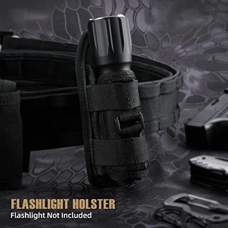 Tactical Flashlight Holster Duty Belt Pouch Rotatable Clip 360 Degree Holder