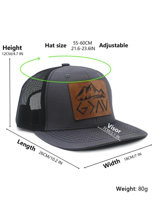 Mountain Design Baseball Cap, Casual Adjustable Mesh Breathable Trucker Hat for Men & Women, Outdoor Sports Hat