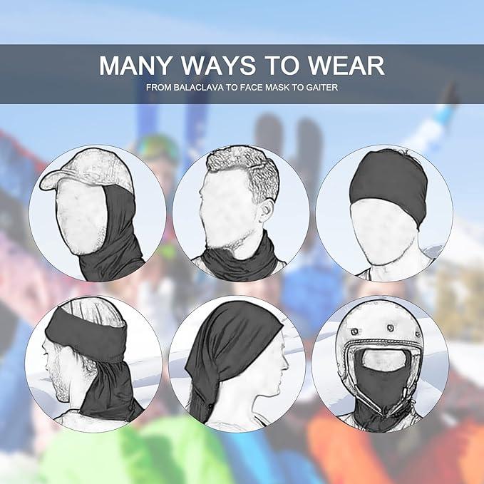 Ski Balaclava Face Mask, Summer Cooling Neck Gaiter, UV Protector Motorcycle Ski Scarf for Men Women