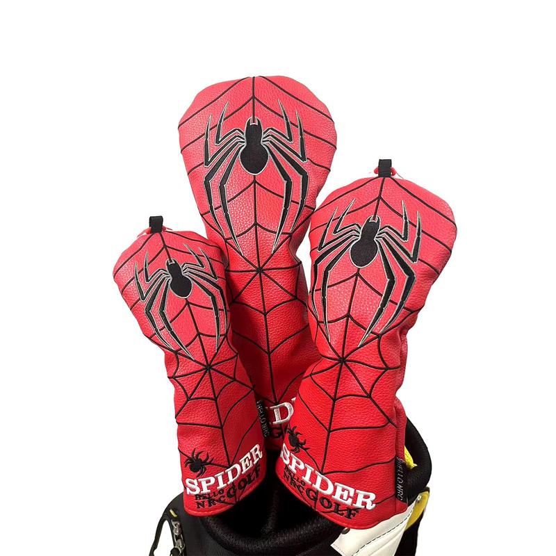 Spider Pattern Golf Headcover, 1 Count Waterproof & Oil Resistant Golf Wood Club Cover, Golf Accessories for Men Golfers, Perfect Gift for Golf Clubs