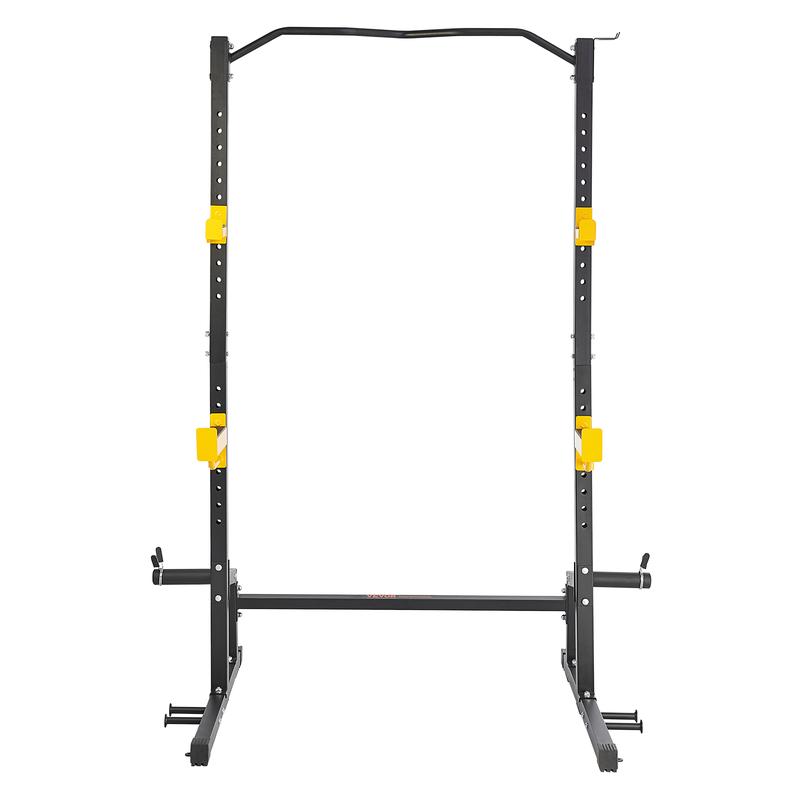 VEVOR Squat Stand Power Rack, Multi-Functional Power Rack with Pull up Bar, Hook, and Weight Plate Storage Attachment, Adjustable Power Rack Cage, Steel Exercise Squat Stand for Home Gym Equipment