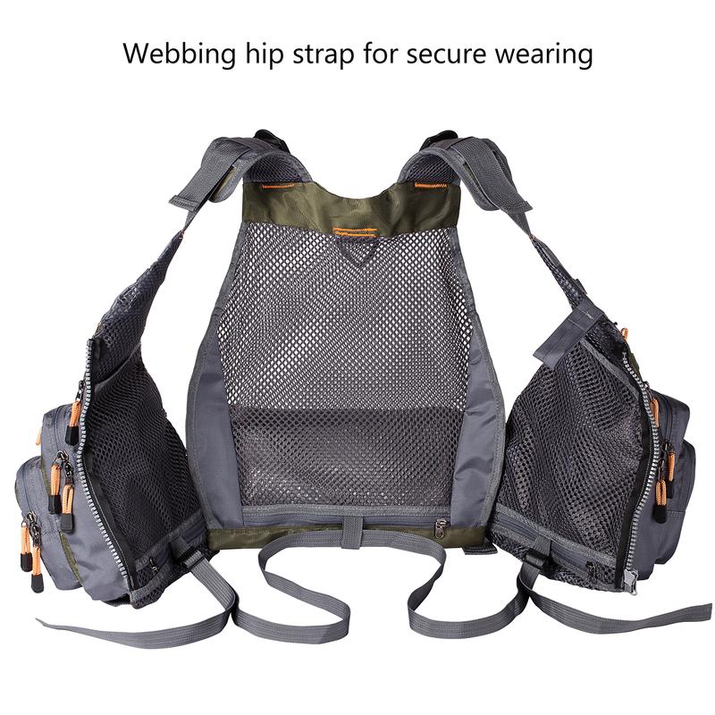 Bassdash Strap Fishing Vest Adjustable for Men and Women, for Fly Fishing and Outdoor Activities