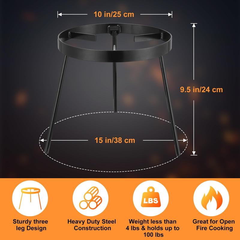 Campfire Tripod Outdoor Fire Pit Stand, Rust Resistant,High Temperature ,Resistant Removable Camping Tripod for Cooking Dutch Oven,Griddle