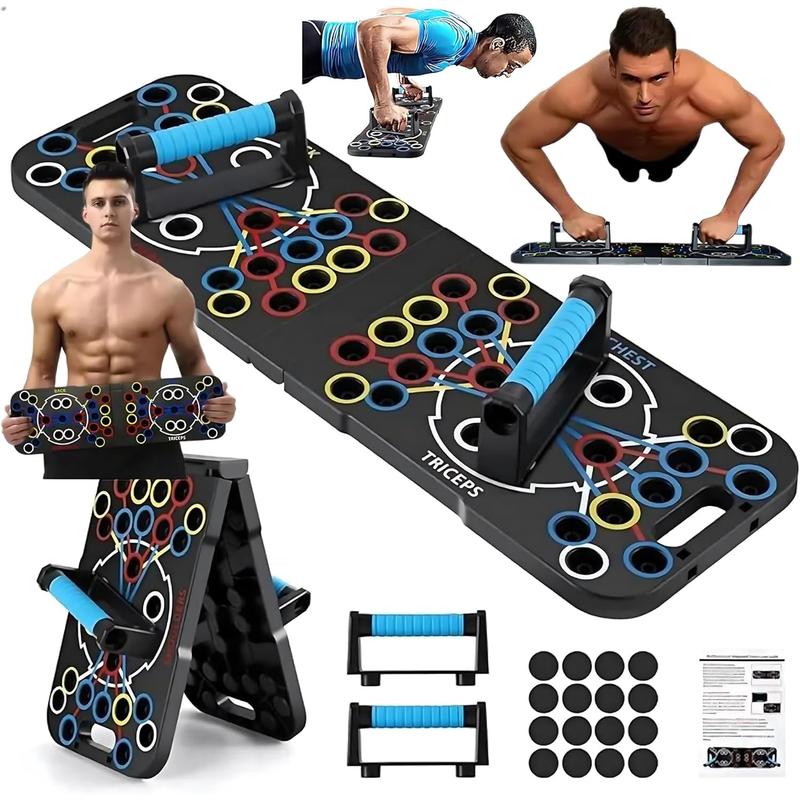 54-in-1 Push Up Board for Men - Multi-Functional Pilates Board for Home, Pushup Board with Color-Coded Positions, Back Exercise Equipment, 36 Non-Slip Pads & Handles | Portable Strength Training