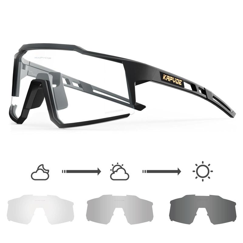 Sports Cycling Glasses, 1 Count Photochromic fashion Racing Bicycle Cycling Sunglasses, Windproof Cycling Glasses For Men & Women, Gym Essentials