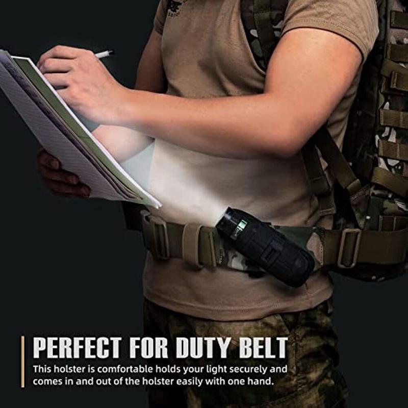 Tactical Flashlight Holster Duty Belt Pouch Rotatable Clip 360 Degree Holder