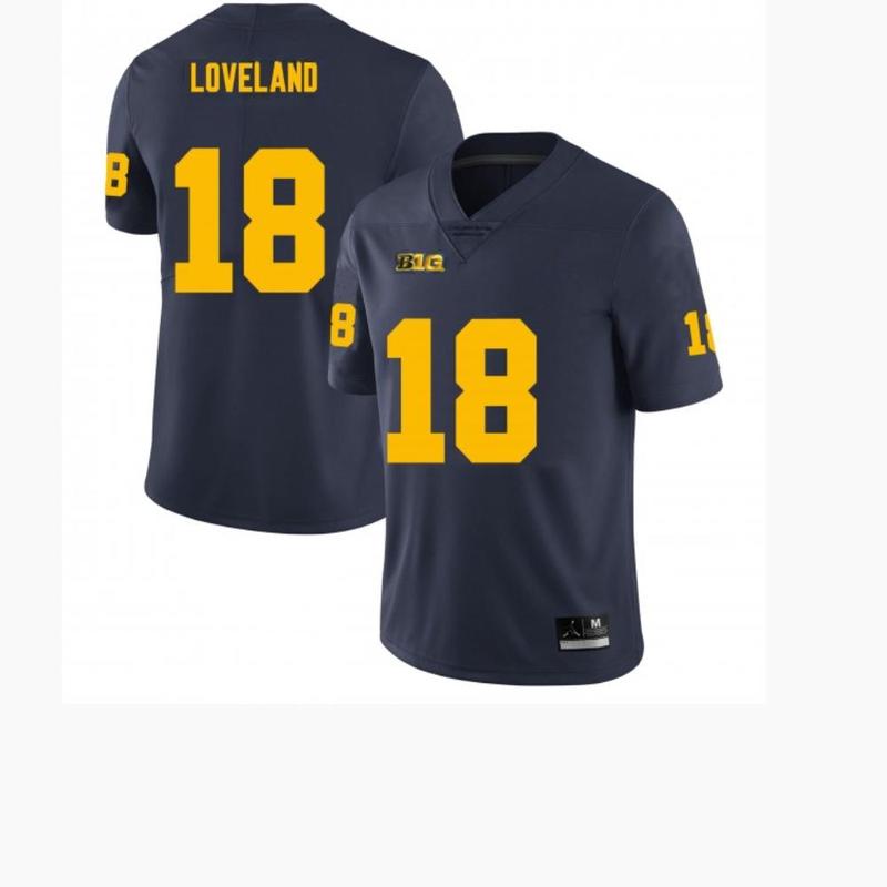 #18 Colston Loveland MichigaNn WolverineSs College Football Jersey, NCAA jerseys, Limited Player Jersey,gift for birthday, home jersey, fan football jersey sports merchandise, gift for him,FULL Size S-5XL