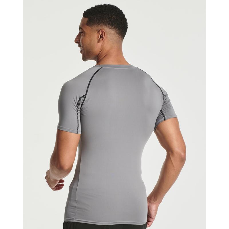 Real Essentials 4 Pack: Men's Short Sleeve Compression T-Shirt Base Layer Undershirt Athletic Top (Available in Big & Tall)