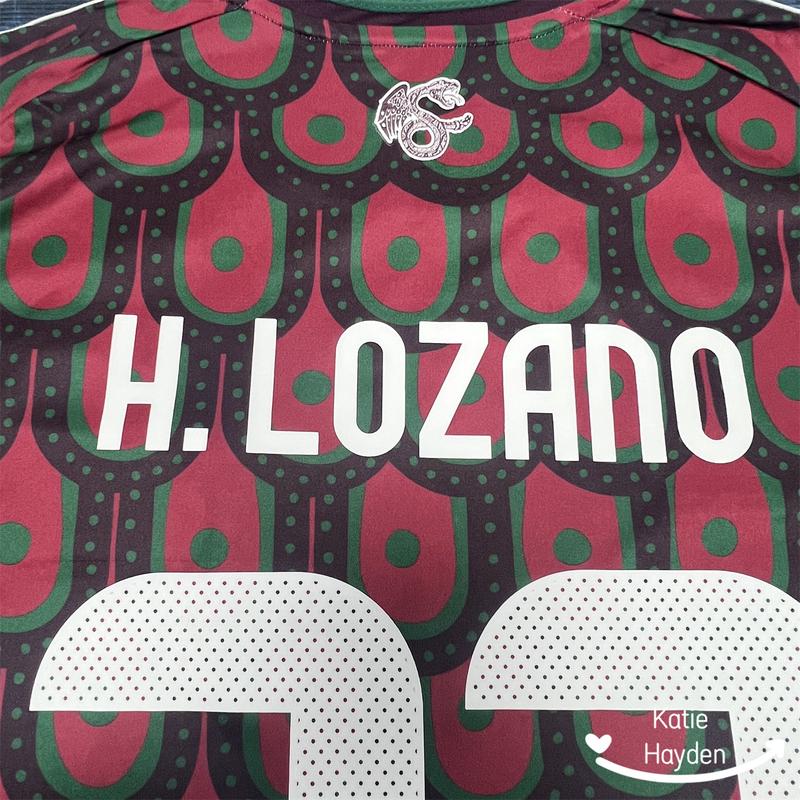 Copa America 2024 Mexico Home H.LOZANO 22 Short Sleeve Soccer Jerseys