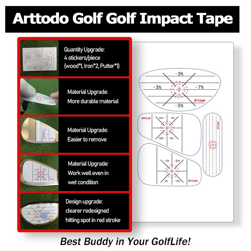 Golf Impact Tape Woods、Irons、Putters 3 in 1 (100 PCS), Golf Gifts for Him. Golf Swing、Chipping、Putting Training Aids.