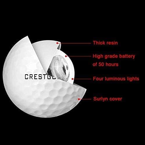 CRESTGOLF led golf balls,glowing in the dark golf balls,3 pieces