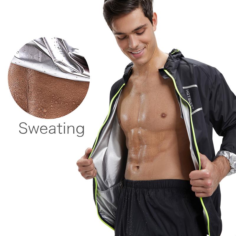 HOTSUIT Sauna Suit Men Non Rip Boxing Sweat Suits Exercise Workout Jacket