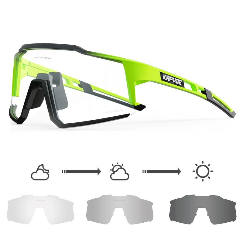 Sports Cycling Glasses, 1 Count Photochromic fashion Racing Bicycle Cycling Sunglasses, Windproof Cycling Glasses For Men & Women, Gym Essentials