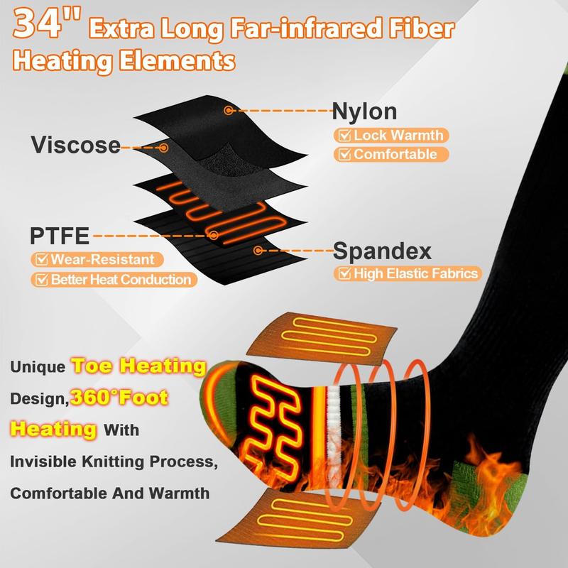 Rechargeable Heated Socks for Men & Women with App Control, Heat Up to 158°F, 6000mAh Battery, Ideal for Skiing, Hiking, Hunting and Winter Outdoors