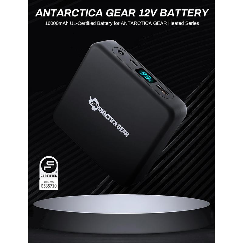 ANTARCTICA GEAR Heated Jacket, Ski Jacket Coat, With 12V 16000mAh Battery Pack, 5 Areas Heating Thicken Winter Coat