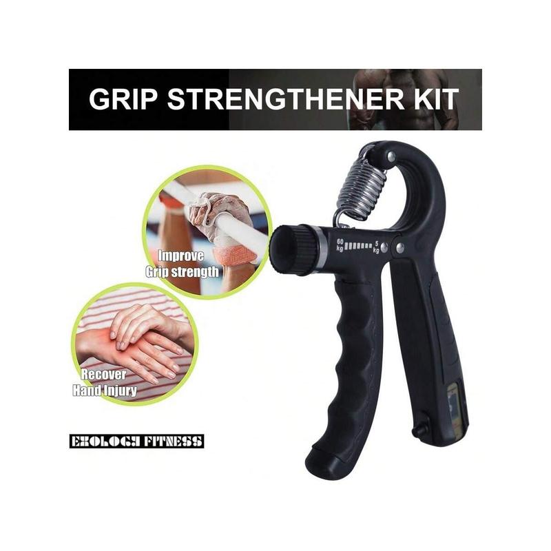 Hand Grip Strengthener Workout Kit (5 Pack), 2 Forearm Grip Adjustable Resistance Hand Gripper, Finger Stretcher, Grip Ring & Stress Relief Grip Ball For Athletes