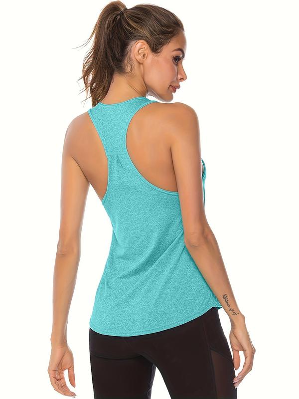 Women's Plain U Neck Tank Top, 2024 Clothes Women, Sleeveless Quick Drying Sports Vest for Yoga Gym Workout, Running Vest for Back to School, Tank Tops for Women, Size Runs Small, It Is Recommended To Order One Size Larger