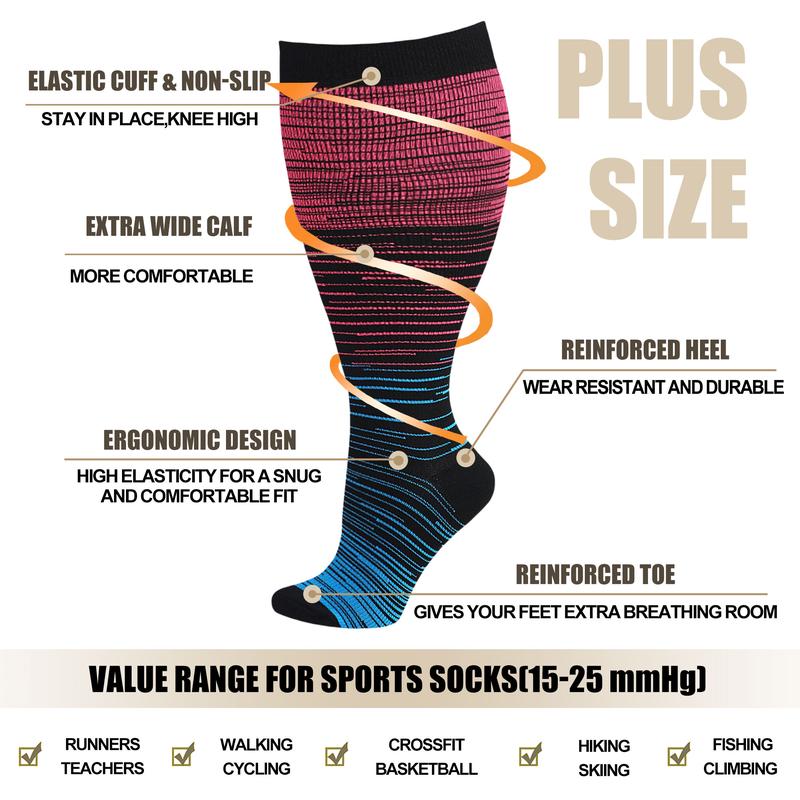 ISUNIE Plus Size Sports Socks for Men and Women-3 pairs Sport Stockings Support for Sports,Running,Hiking,Christmas,Winter