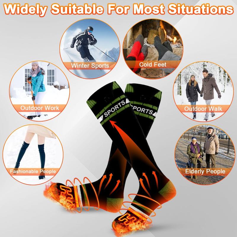 Rechargeable Heated Socks for Men & Women with App Control, Heat Up to 158°F, 6000mAh Battery, Ideal for Skiing, Hiking, Hunting and Winter Outdoors