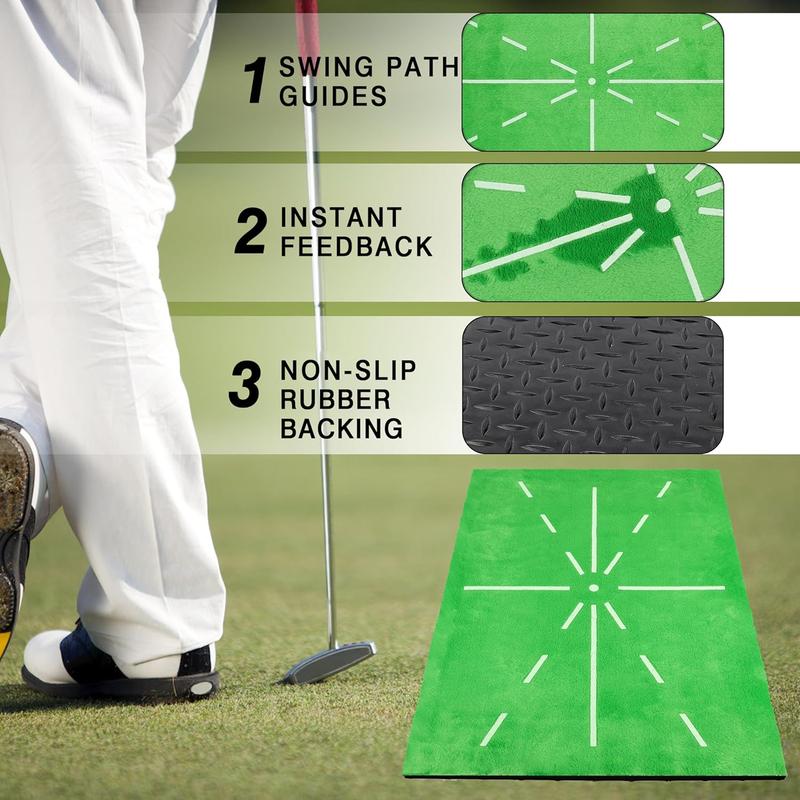 Path Feedback Impact Golf Mat, Porfessional Improve Swing Accuracy Golf Hitting Mat, Ideal for Indoor or Outdoor