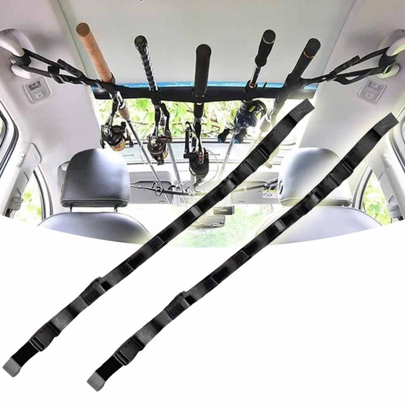 Car Interior Adjustable Fishing Rod Holder, Outdoor Folding Fishing Rod Carrier Stand Belt, Fishing Accessory Tool