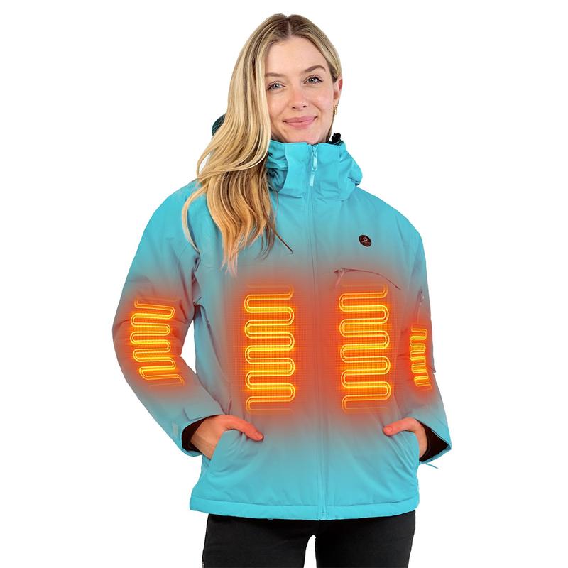 ANTARCTICA GEAR Heated Jacket, Ski Jacket Coat, With 12V 16000mAh Battery Pack, 5 Areas Heating Thicken Winter Coat