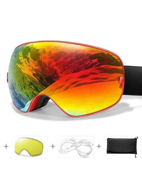 Unisex Sport Ski Goggles, OTG Snowboard Goggles, Anti-fog Detachable Lens Skiing Sunglasses, UV400 Protection Sports Eyewear for Men & Women