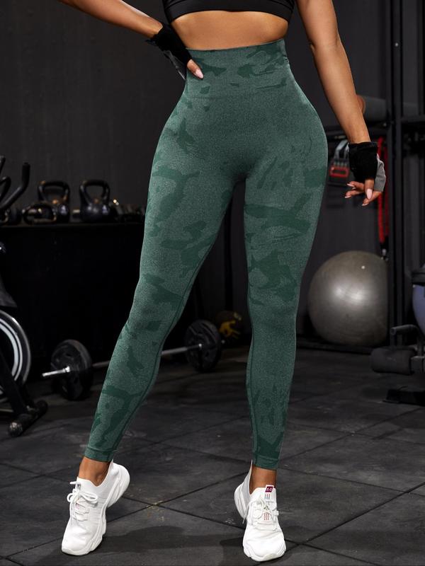 Women's Camo Print High Waist Sports Tummy Control Leggings, Casual Comfy Breathable Seamless Skinny Pants for Yoga Gym Workout Running, Yoga Pants, Ladies Sportswear for All Seasons, Fall Outfits 2024, Fall Outfits, Fallfreshness, Yoga Pants