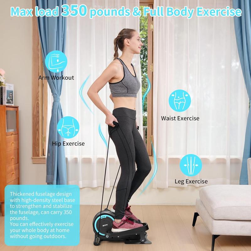 KYY Compact Under Desk Elliptical Trainer, Portable Leg Exerciser & Multi-Functional Pedal Machine for Home & Office Use, Sleek Black Design