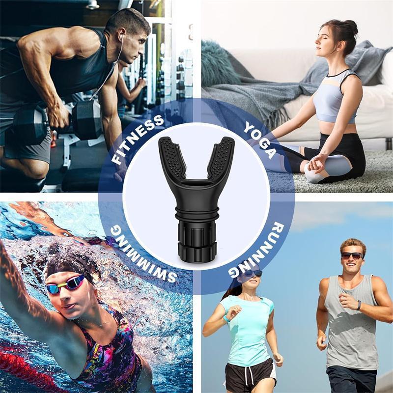 Portable Adjustable Lung Breathing Trainer,Breathing Exercise Device for Sports & Outdoor,Workout Accessories for Running Cycling Swimming Yoga