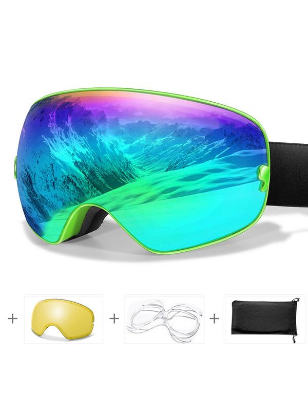 Unisex Sport Ski Goggles, OTG Snowboard Goggles, Anti-fog Detachable Lens Skiing Sunglasses, UV400 Protection Sports Eyewear for Men & Women