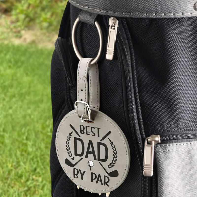 Father' s Day Gifts - Dad Golf Bag Tag with 5 Tees Set, Best Dad By Par, 3-1 4 inch Golf Tees Bulk for Fathers, Funny Birthday Gift from Daughter Son, Christmas Stocking Stuffers Ideas for Men