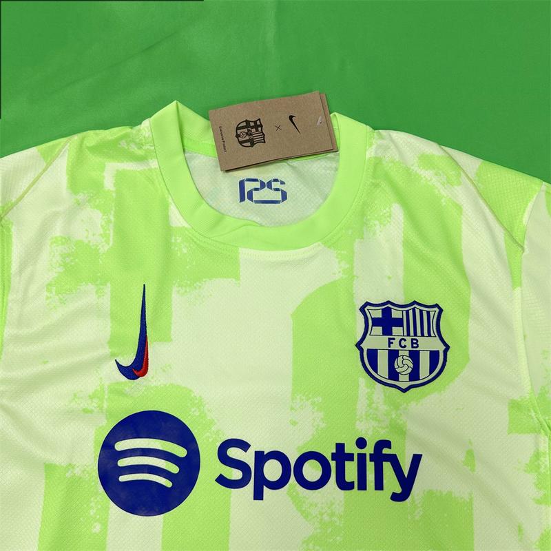 Nike FC Barcelona Second Away Green Short Sleeve Top Soccer Jerseys La Liga