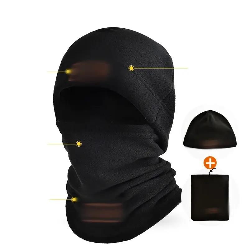 Men's Winter Trapper Hat with Face Mask Winter Polar Coral Hat Fleece Balaclava Men Face Warmer Beanies Thermal Head Cover Tactical Military Sports Scarf Caps warm hat