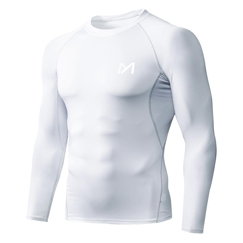 MEETWEE 2 PCS Men's Compression Long Sleeve Athletic Workout Shirt Round Neck Gym Tops Sport New Top work out comfortable