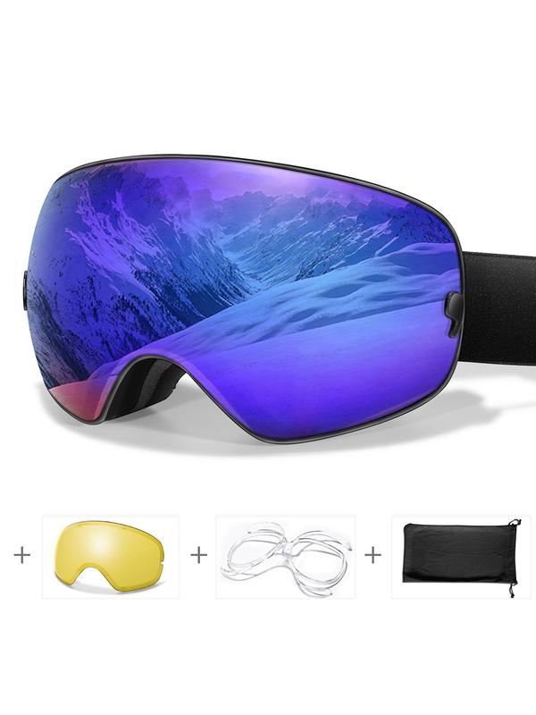 Unisex Sport Ski Goggles, OTG Snowboard Goggles, Anti-fog Detachable Lens Skiing Sunglasses, UV400 Protection Sports Eyewear for Men & Women