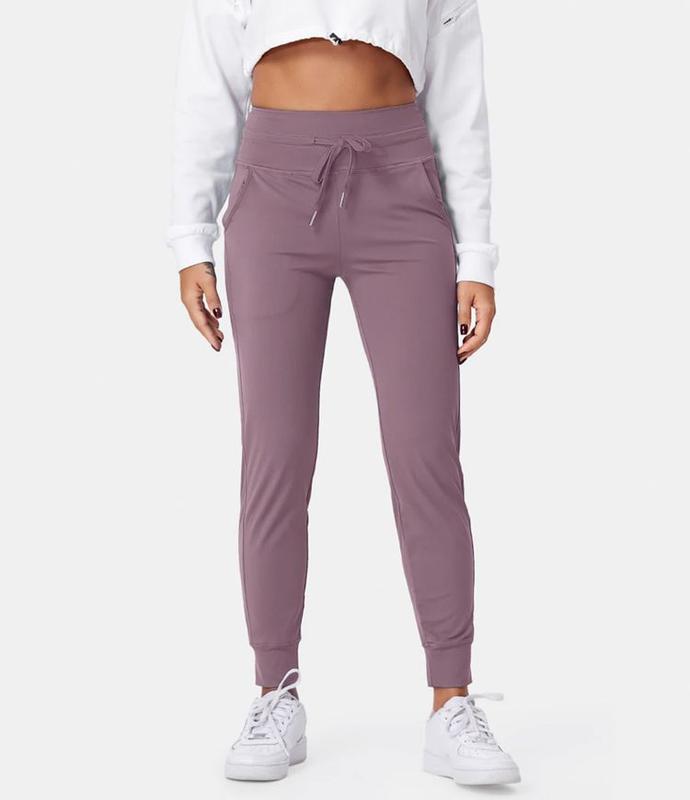 Halara Softlyzero️ Airy High Waisted Drawstring Side Pocket Plain Cool Touch Full Length Joggers