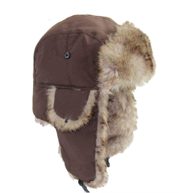 Trapper Hat Winter Warm Russian Trooper Hats for Women Men with Faux Fur Ear Flaps for Outdoor Skiing Hunting Fishing