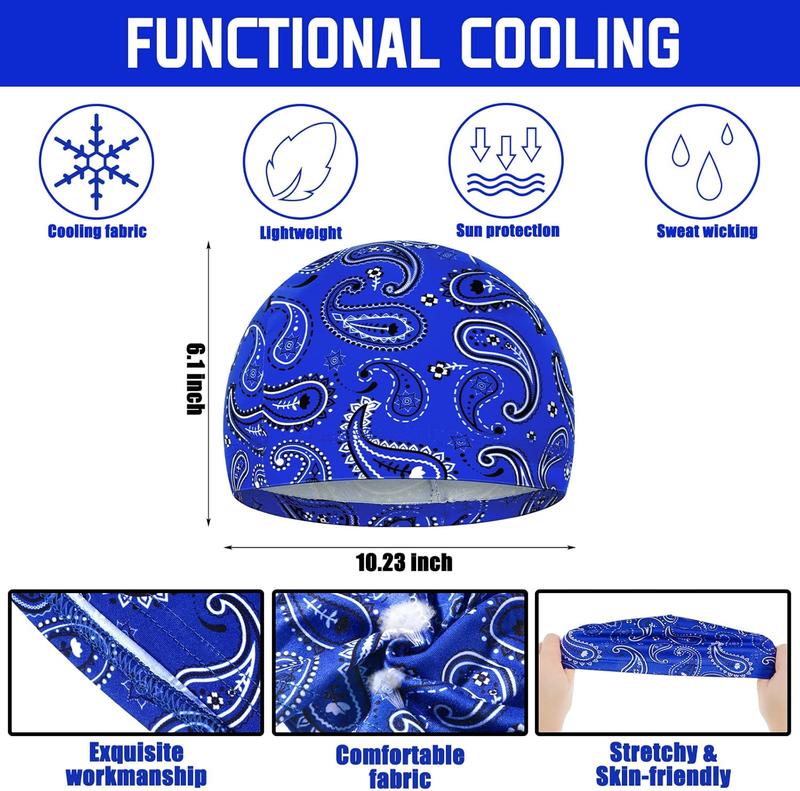 10 Pcs Men Cooling Skull Caps Welding Hard Helmet Liner Cycling Skull Caps Wicking Beanie Do Rag Head Wrap for Men