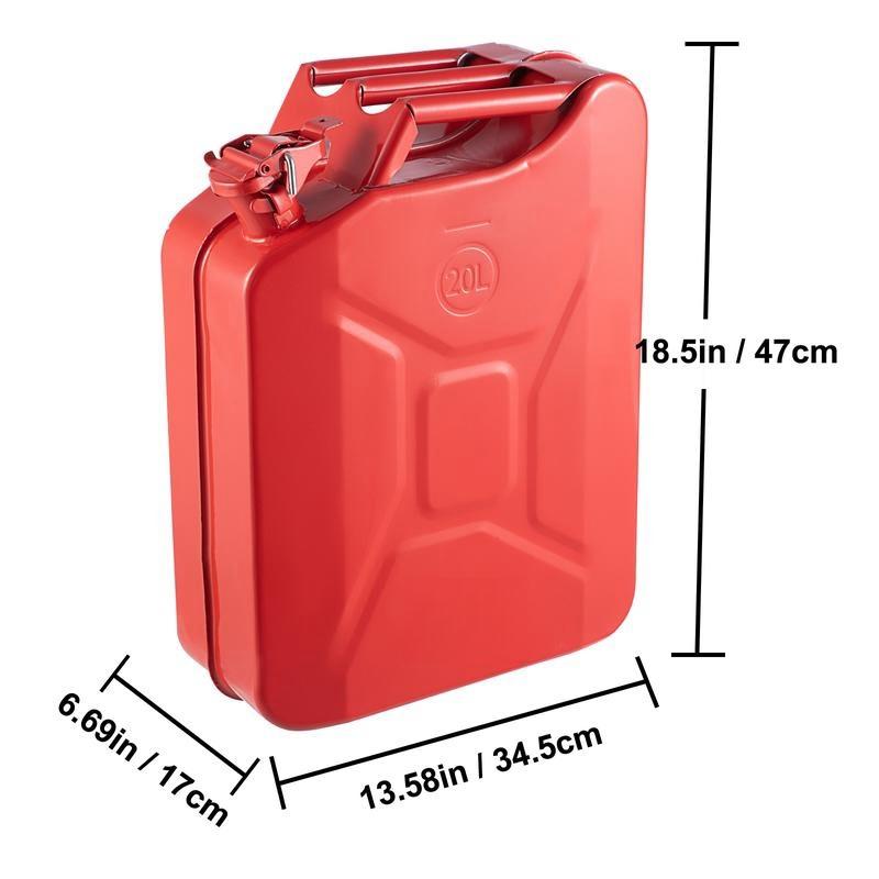 Jerry Fuel Can, 5.3 Gallon   20 L Portable Jerry Gas Can with Flexible Spout System, Rustproof ＆ Heat-resistant Steel Fuel Tank for Cars Trucks Equipment, Red， Authentic NATO Jerry Can and Spout System