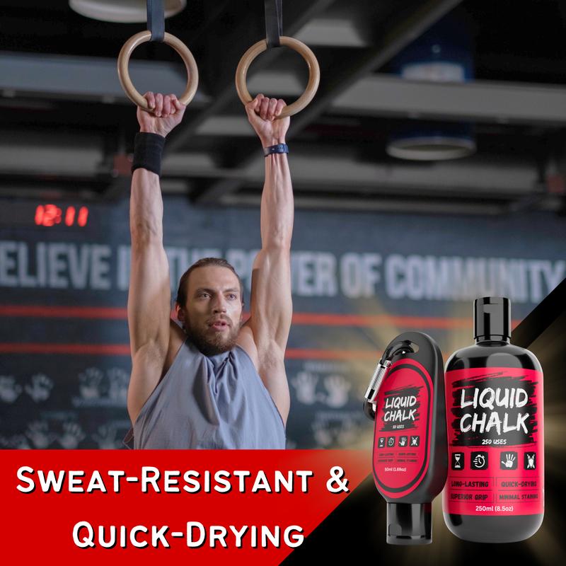 POWER GRIP Liquid Chalk - Mess Free Gym Chalk for Weightlifting, Rock Climbing & More - Dry Hands & Improve Grip Quickly hydrophobic  chalk