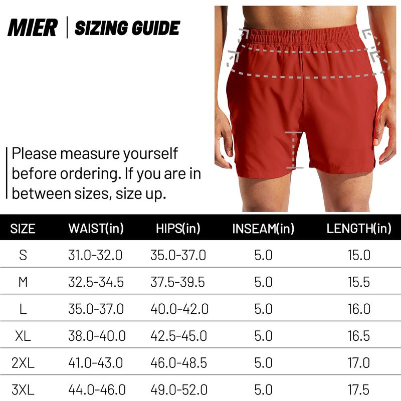 MIER Men's Casual Comfy Breathable 5‘’ Athletic Shorts With Pockets, Elastic Waist Lightweight Running Shorts, Clearance Items 2024, Gym Shorts, Black Friday & Cyber Monday Flash Sale Deals, for Workout, Training, Hiking, Yoga and Daily Wear