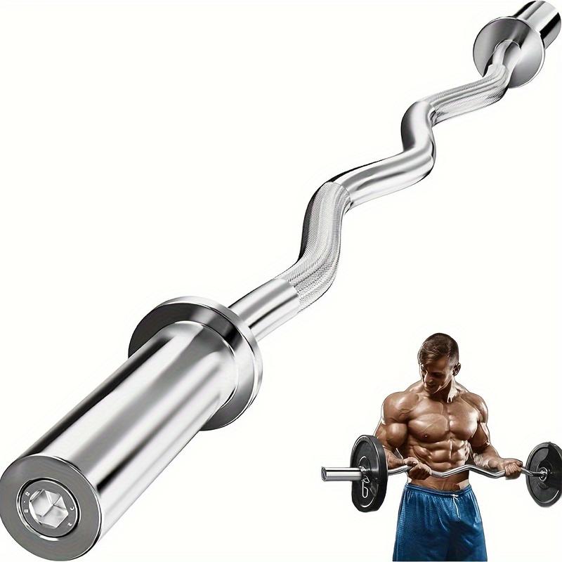 400LBS Heavy-Duty Curl Barbell Bar - Strength Training Equipment Attachments for Arm Muscle Exercise and Weightlifting - 2-Inch Weight Plates Curling Bar for Gym and Home with Durable Construction and Ergonomic Design