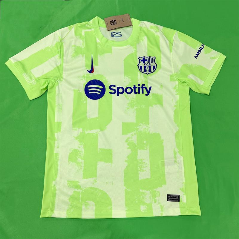 Nike FC Barcelona Second Away Green Short Sleeve Top Soccer Jerseys La Liga