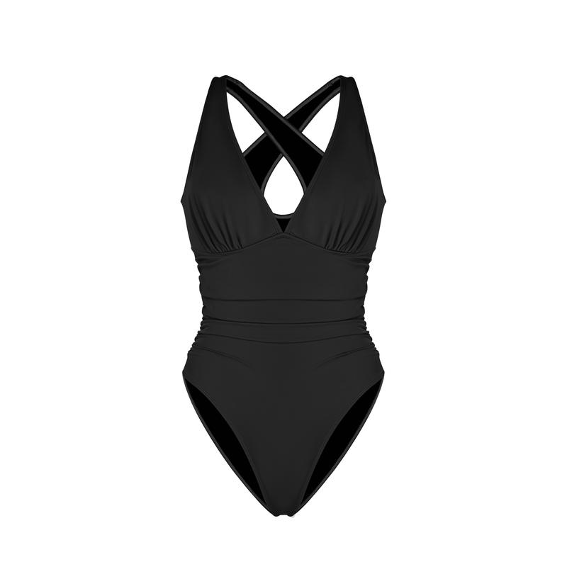 Shapellx Smart Sculpt Front Ruched Tummy Control  Swimsuit