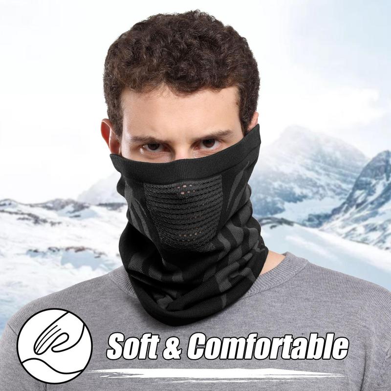 Breathable Face Mask, 3 Counts Soft Elastic Breathable Half Mask, Warmer Neck Gaiter, Winter Headwear for Ski Cycling Riding Running Sports