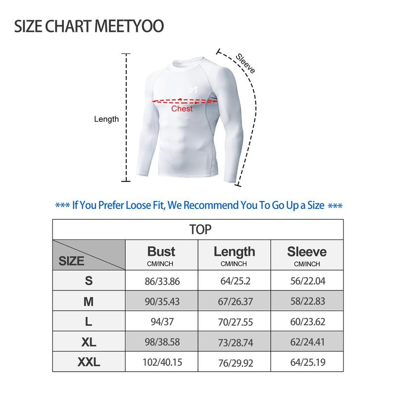 MEETWEE 2 PCS Men's Compression Long Sleeve Athletic Workout Shirt Round Neck Gym Tops Sport New Top work out comfortable